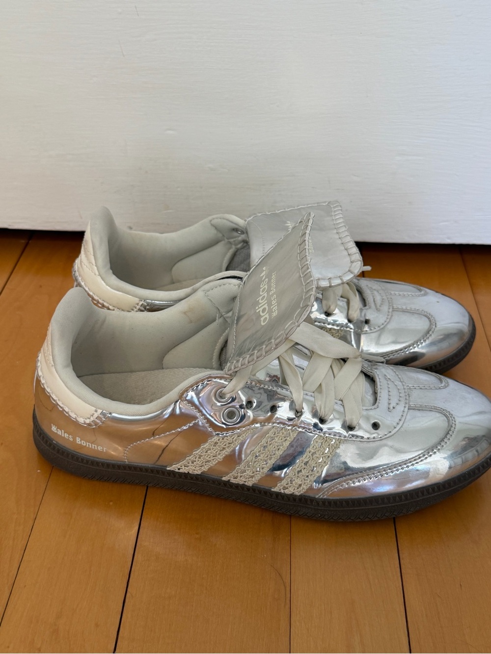 adidas Silver Metallic Samba Low-Top Sneakers